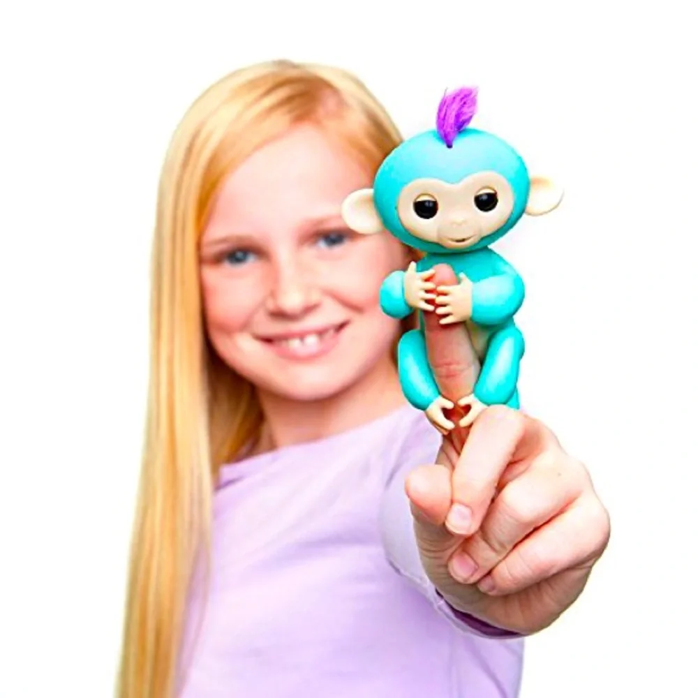 Fingerlings - interactive baby monkey - zoe (turquoise with purple hair) NEW!!! - Picture 3 of 7
